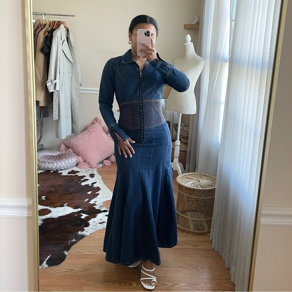 Jeanology Denim Jean Maxi Dress Size S